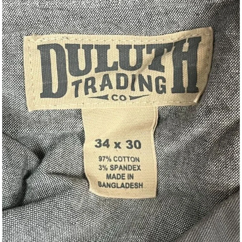 Duluth Trading Co Flex Ballroom Khakis Pants Mens 34x30 (Fit 34x29) Relaxed Gray
